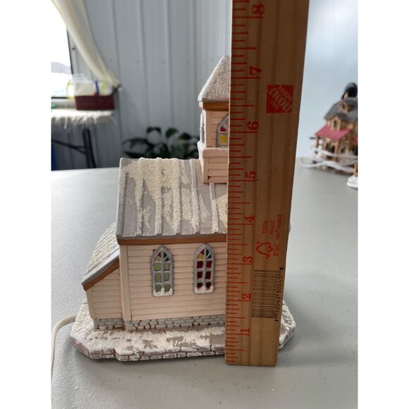 Christmas Remembrances Collectible Light up Church Beige Holiday Festive Decor - Picture 5 of 7